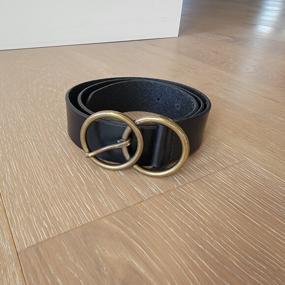 GAP Double Ring Leather Belt Black Small - Picture 1 of 5